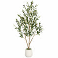 Árbol de Olivo Artificial Realista con Maceta, 150 cm, Verde