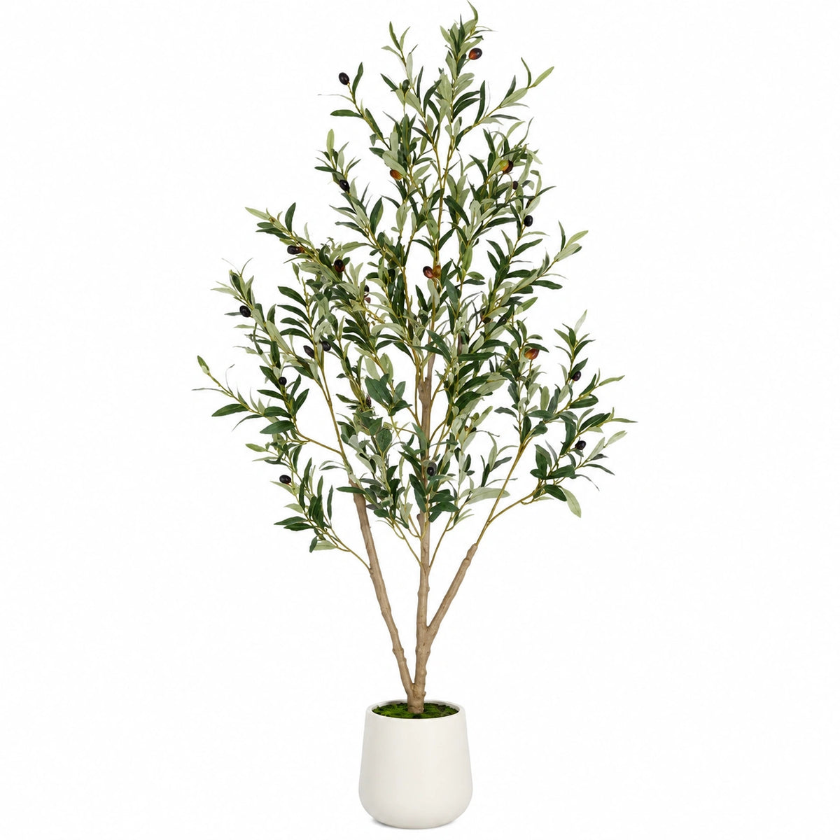 Árbol de Olivo Artificial Realista con Maceta, 150 cm, Verde