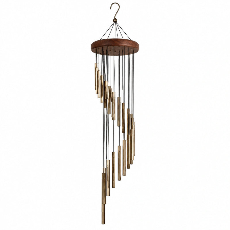 Campanillas de Viento Espiral Marrón y Dorado 80cm