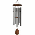 Campanas de Viento de Metal Plateado y Madera para Exterior e Interior