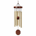 Campana de Viento Dorada y Madera Decorativa