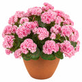 Planta Artificial de Geranios Rosados en Maceta Decorativa