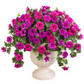 Planta Artificial Colgante con Flores Fucsias y Violetas en Maceta