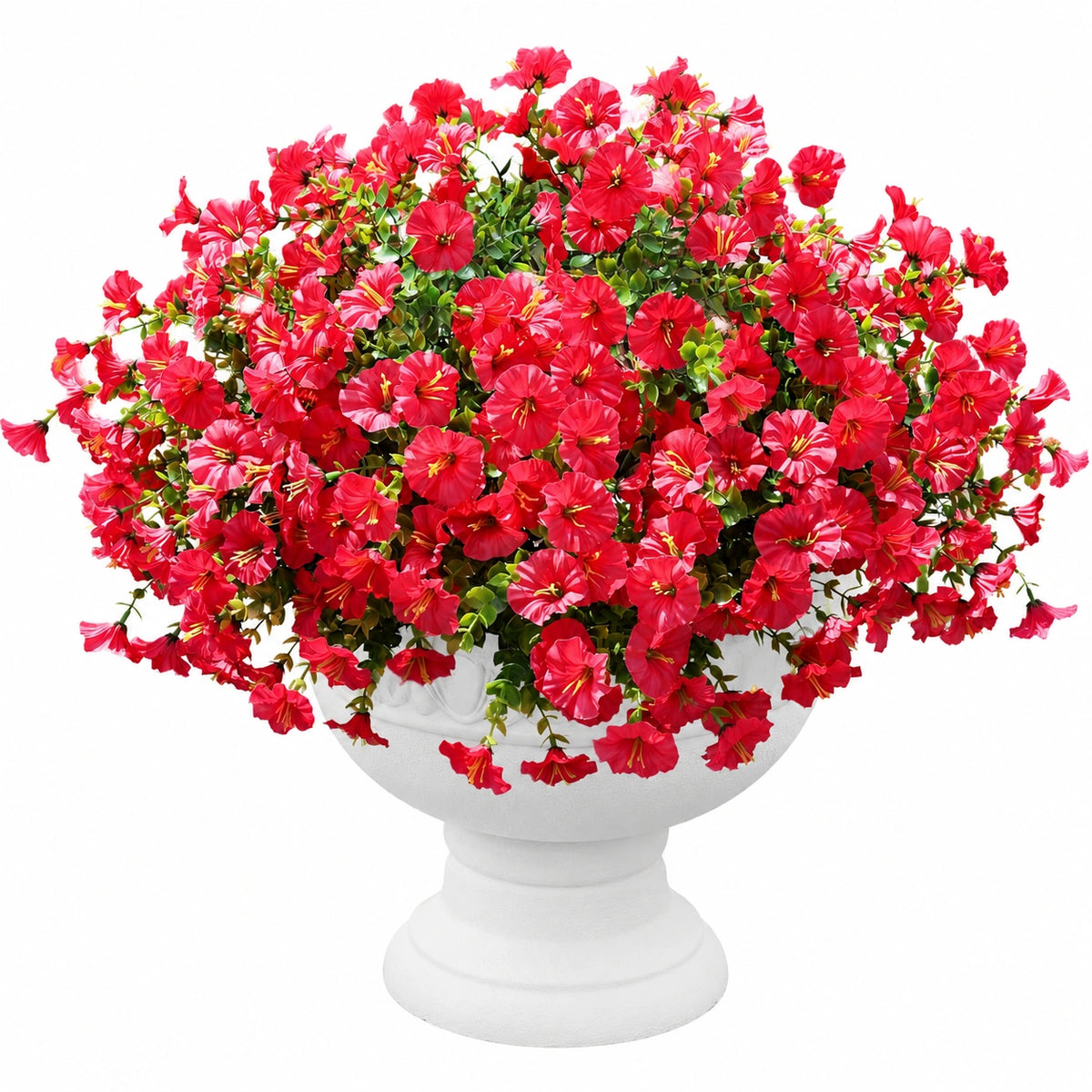 Planta Artificial en Maceta con Flores Rojas de 50cm