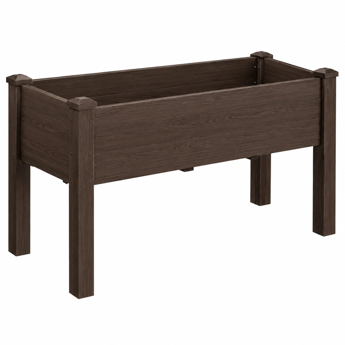 Jardinera elevada de madera marrón oscuro para exteriores, 90x40x80 cm
