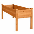 Jardinera Elevada de Madera Marrón 100cm para Exterior