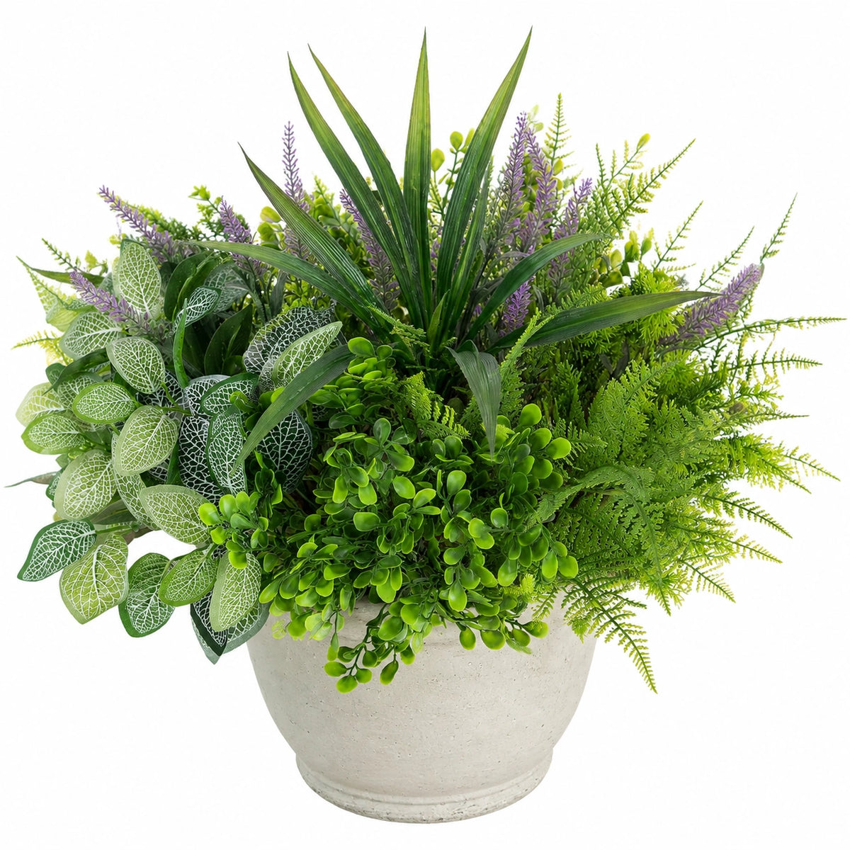 Arreglo de Planta Artificial en Maceta Verde y Púrpura