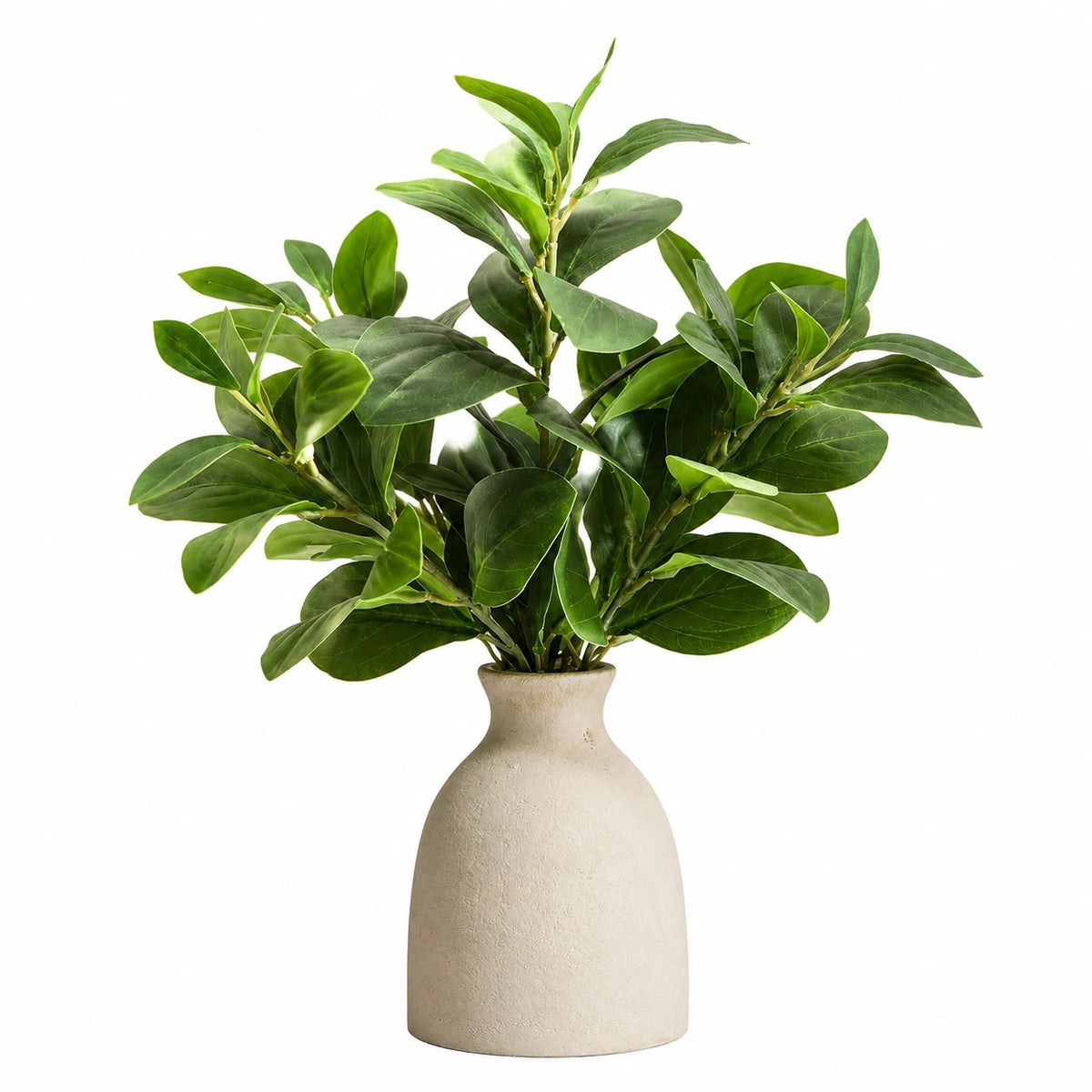 Planta artificial verde con maceta de cerámica, 45 cm